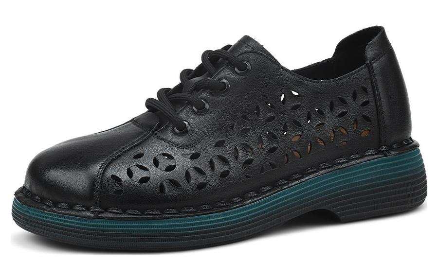 OCCAMAN Women's Casual Shoes Women's Low Top Black/Brown