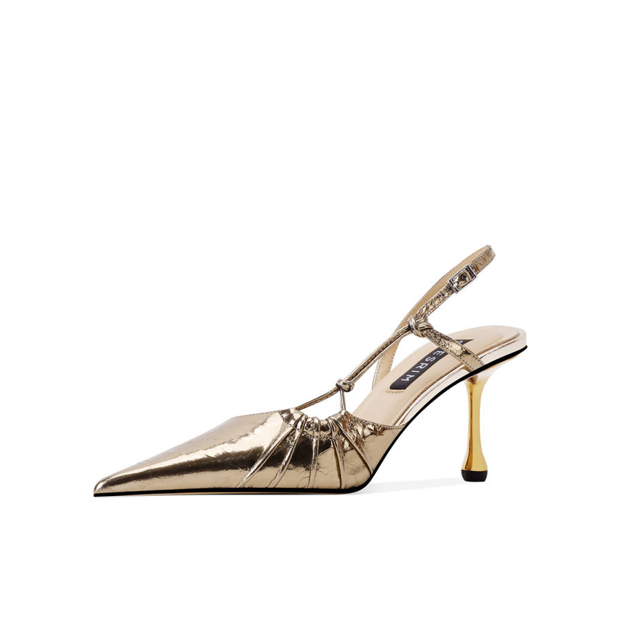 Shesrim Cow Leather Chunky Heel High Heels Women's