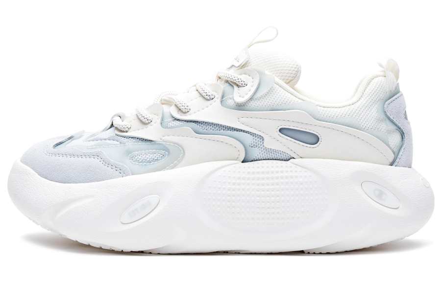 Champion Xiaolongbao Shoes Textile, Synthetic Leather, TPU Low top Chunky Sneakers Women's Gray