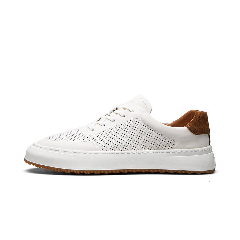PARDASAUL Cow Leather Low top Skateboard Shoes Men's White