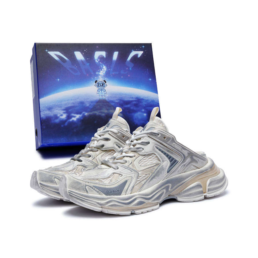 BASLS Distressed Mesh Abrasion Resistant Breathable Abrasion Resistant Breathable Low top Chunky Sneakers