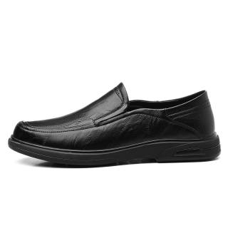YIMINU Casual Leather Shoes Men's Low Top Black/Brown