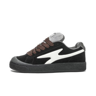 DILPI Slip Resistant Abrasion Resistant Slip Resistant Abrasion Resistant Low top Skateboard Shoes Unisex Black Gray