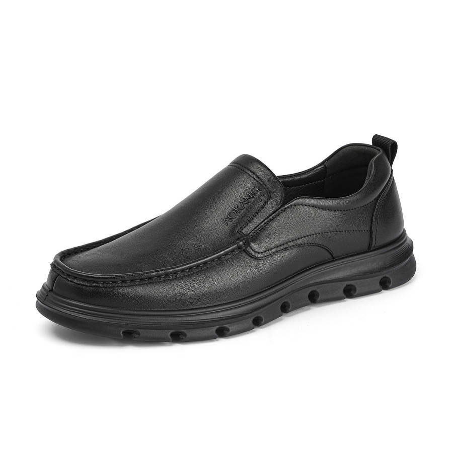 AOKANG Casual Leather Shoes Men's Black