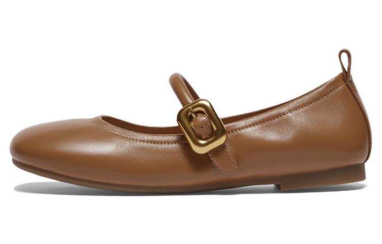 BASTO Leather Block Heel Mary Jane Shoes 1CM Women's