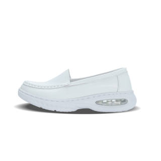 FEIYING Cow Split Leather Loafers 3.5cm Women's White