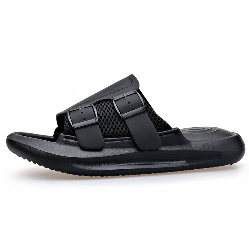 SHUPATE Slip Resistant, Odor Resistant, Quick Dry Slide Slippers Men's Black