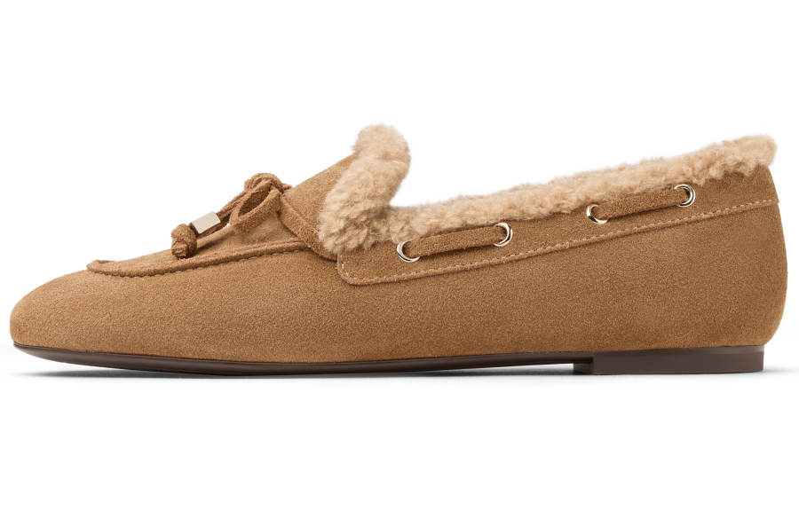 CHARLES&KEITH Small Ck Cow Split Leather Loafers 0.9cm Women's