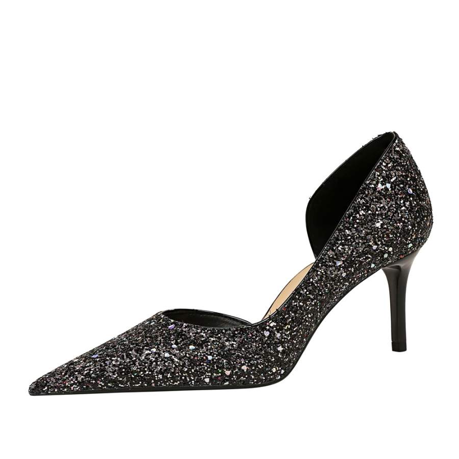 QITUMAUL Pu Slim Heel High Heels 10.5cm Women's