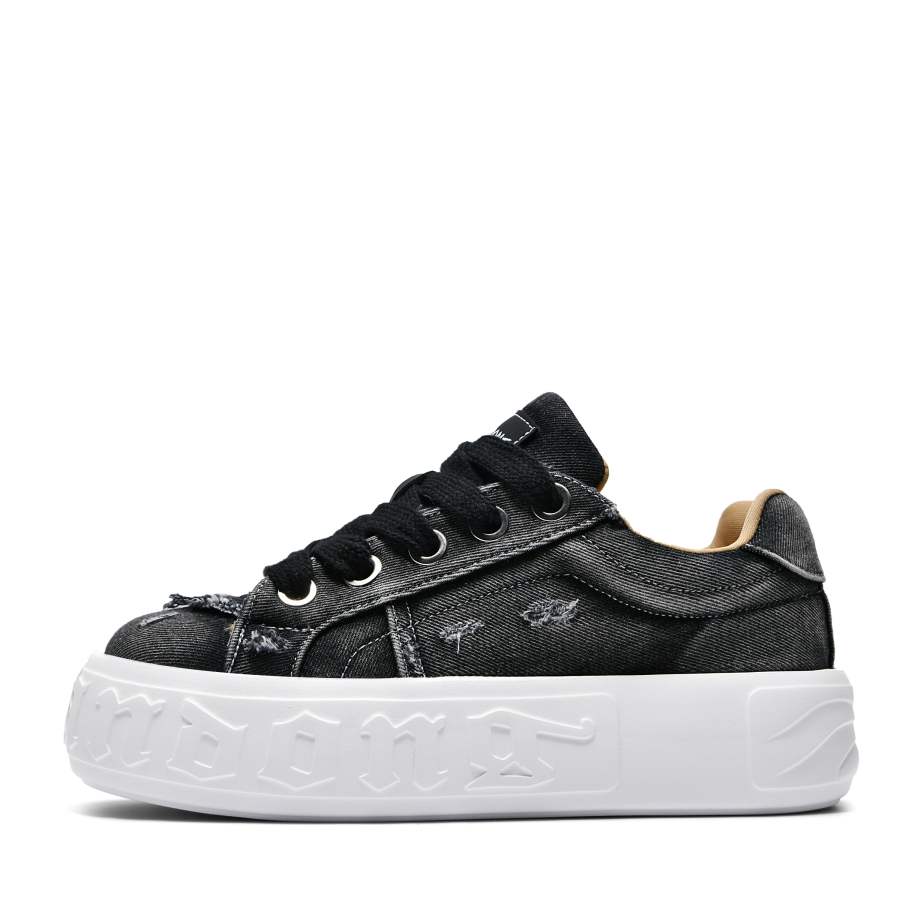 JIANDONG Denim Cushioning Height Increasing Abrasion Resistant Slip Resistant Low top Skateboard Shoes Men's