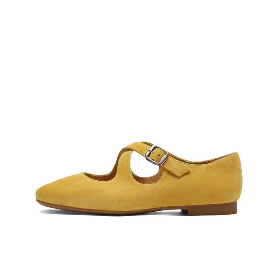 BELLE Sheepskin Flat Mary Jane Shoes Women's