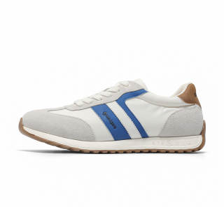 NAVIGARE Microfiber Leather Abrasion Resistant Height Increasing Low top Casual Shoes Men's White Blue