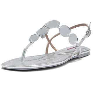 COOL CHAP One Strap Sandals Women's Mirror Finish Silver
