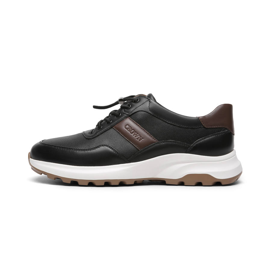 CROWN Cow Leather Men's Casual Shoes Men's