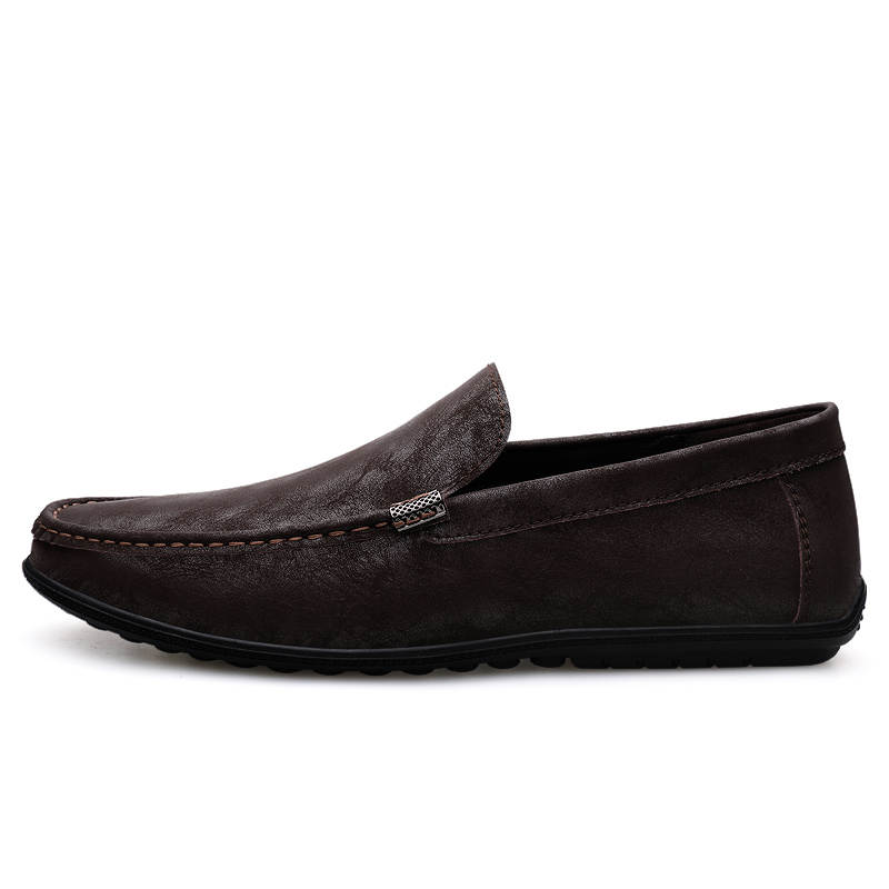 YINGLUNQISHI Cow Leather Casual Shoes Men's Brown