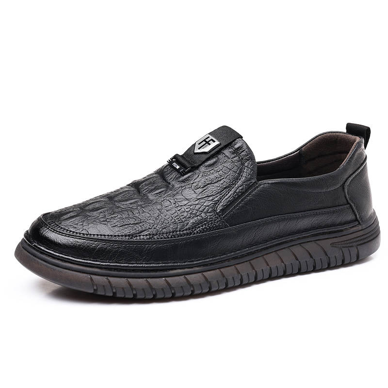 CITONGXIANSHENG Microfiber Leather Men's Casual Shoes Men's Black