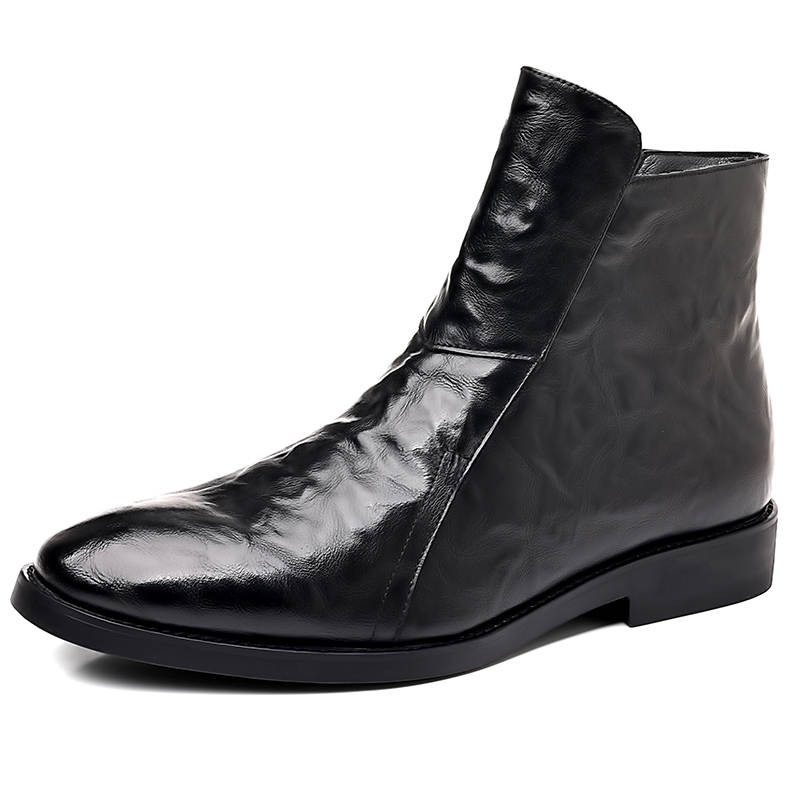 LUOMAIKE LUOMAIKE Cow Split Leather Ankle Boots Men's Black