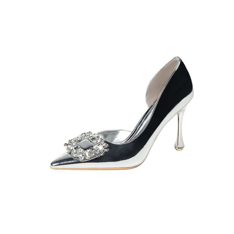 Beijiani Beijiani Slim Heel High Heels Women's Silver