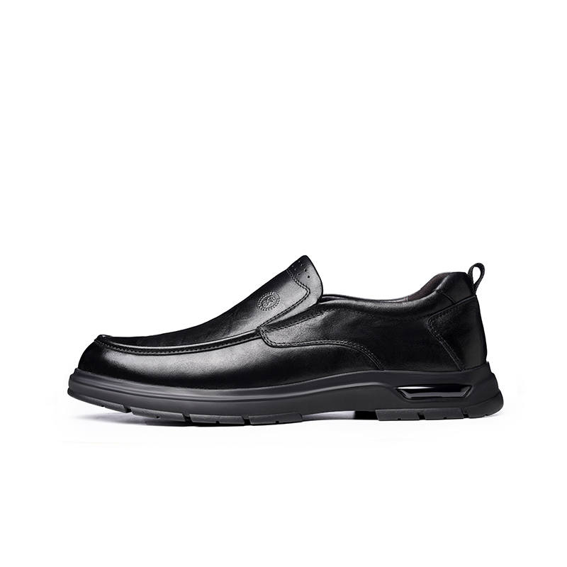 LAORENTOU Casual Leather Shoes Men's Low Top Black