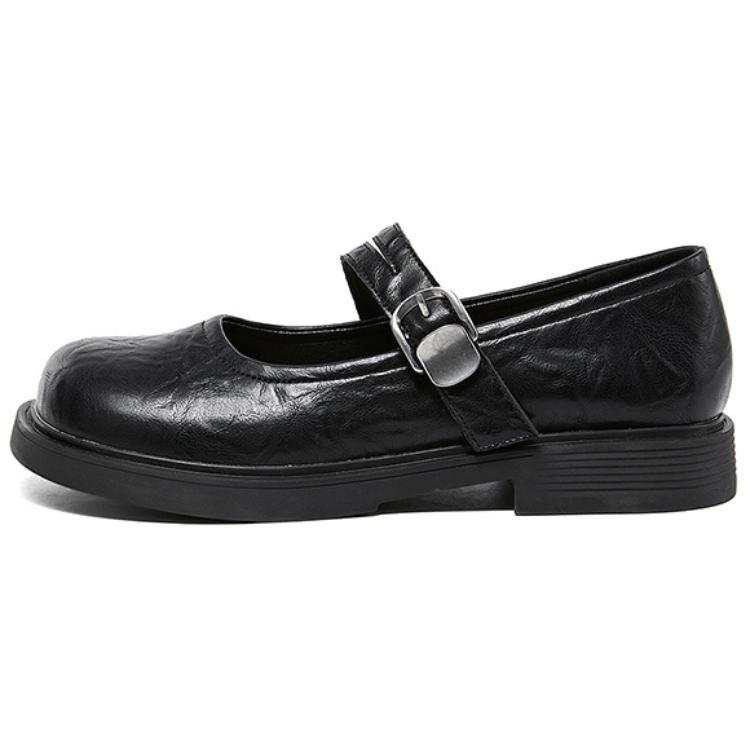DAPHNE DAPHNE Cow Split Leather Flat Mary Jane Shoes Women's