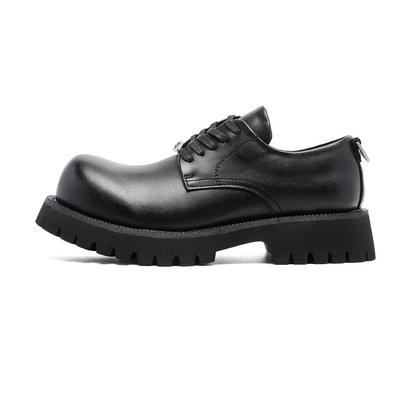 CHILANG Microfiber Leather Height Increasing Height Increasing Low top Casual Shoes Men's Black