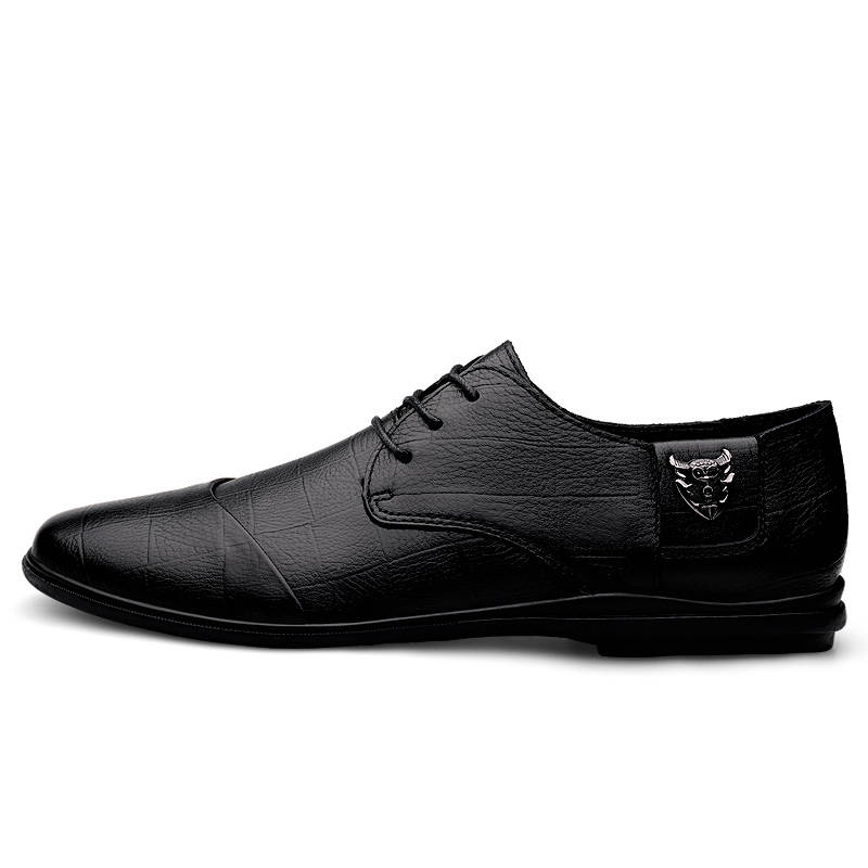 XIMO BULL Casual Leather Shoes Men's Low Top Black/Brown