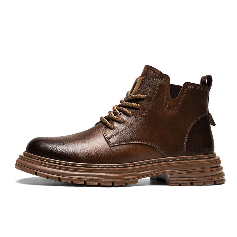 CITONGXIANSHENG Microfiber Leather Combat Boots Unisex Bronze