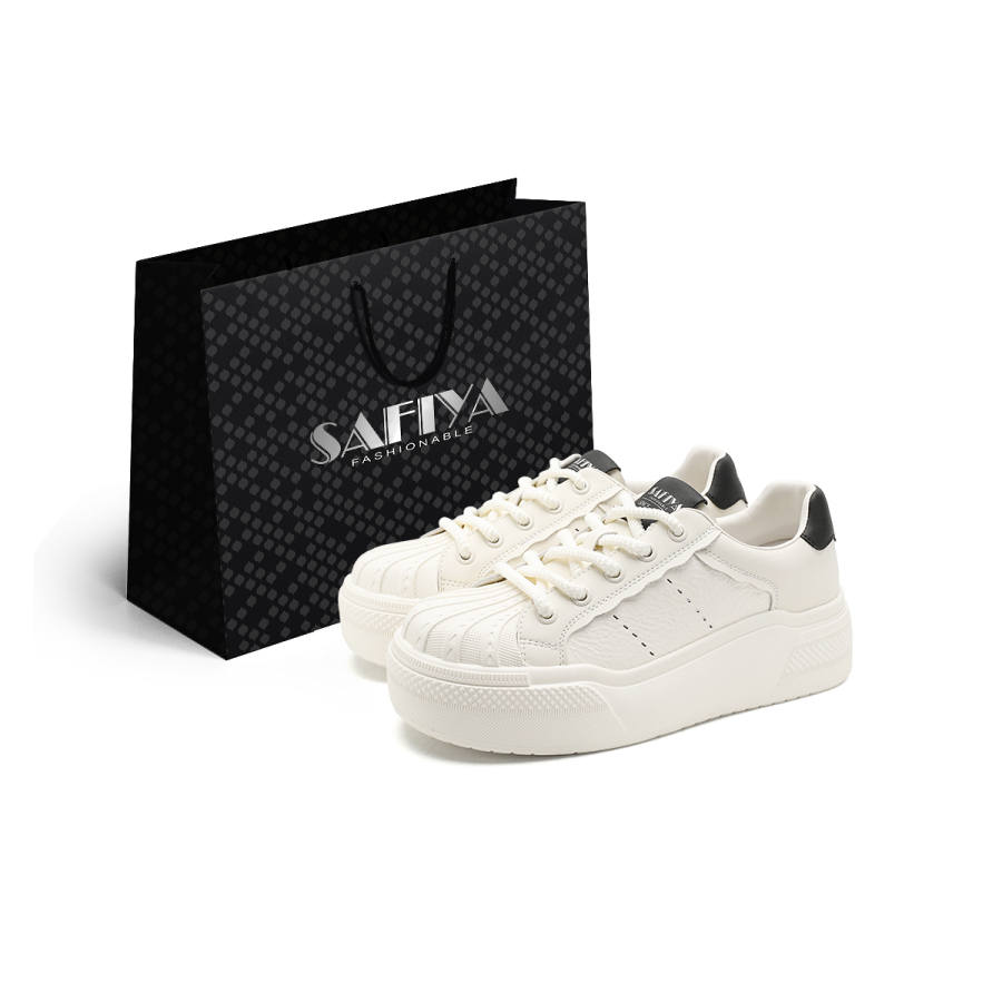 Safiya Cow Split Leather Low top Skateboard Shoes Women's