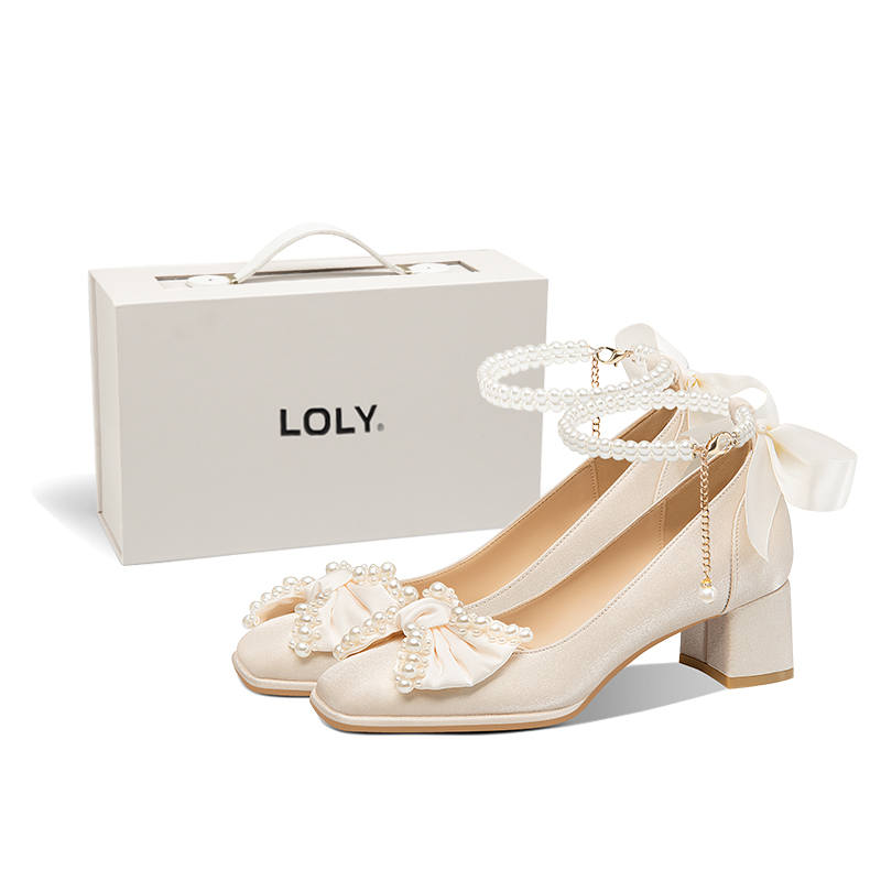 LOLY Chunky Heel Unlined Shoes Women's Floral Sweetheart