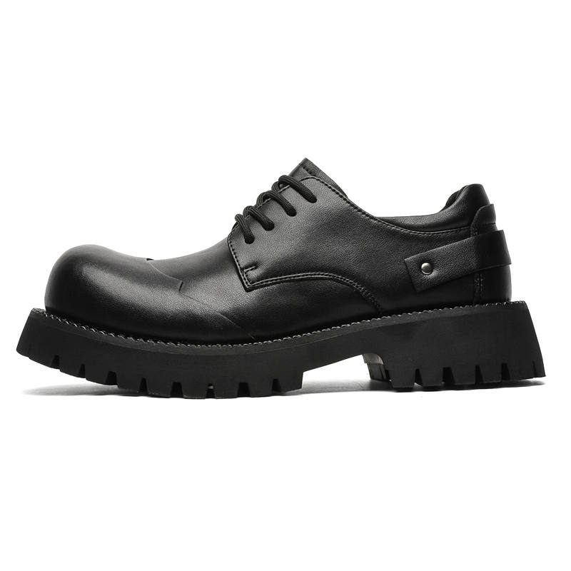 MINGYITU Microfiber Leather Casual Shoes Men's Black