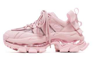 VITTORIO VENTURA Top Grain Cow Leather Low top Chunky Sneakers 7cm Women's Light Pink