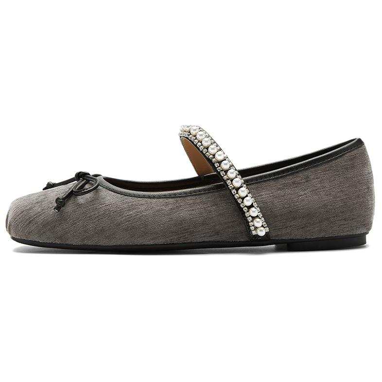 NINE WEST Fabric Flat Mary Jane Shoes 1CM Women's