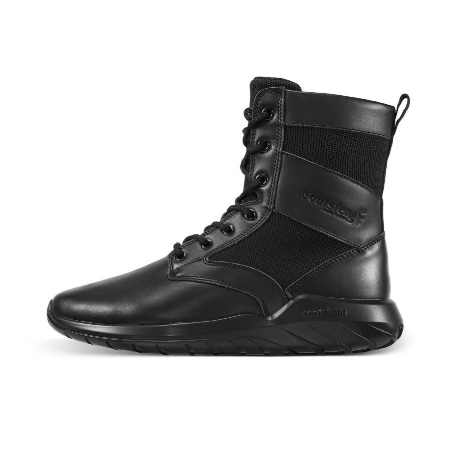 SOULSFENG Abrasion Resistant Breathable Slip Resistant Crew Outdoor Boots Unisex Black