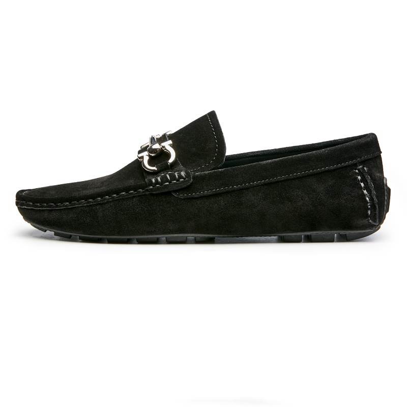 Brounvanm Cow Suede Casual Shoes Men's Black