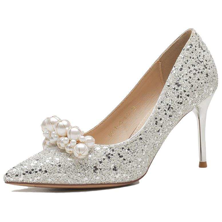 QITUMAUL High Heels Women's Champagne