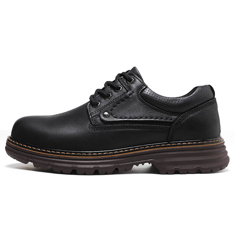 JIGONGYANG Cow Leather Low top Casual Shoes Unisex