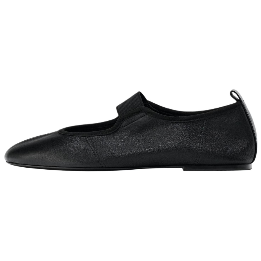 ZARA Flat Mary Jane Shoes 0.5cm Women's Black