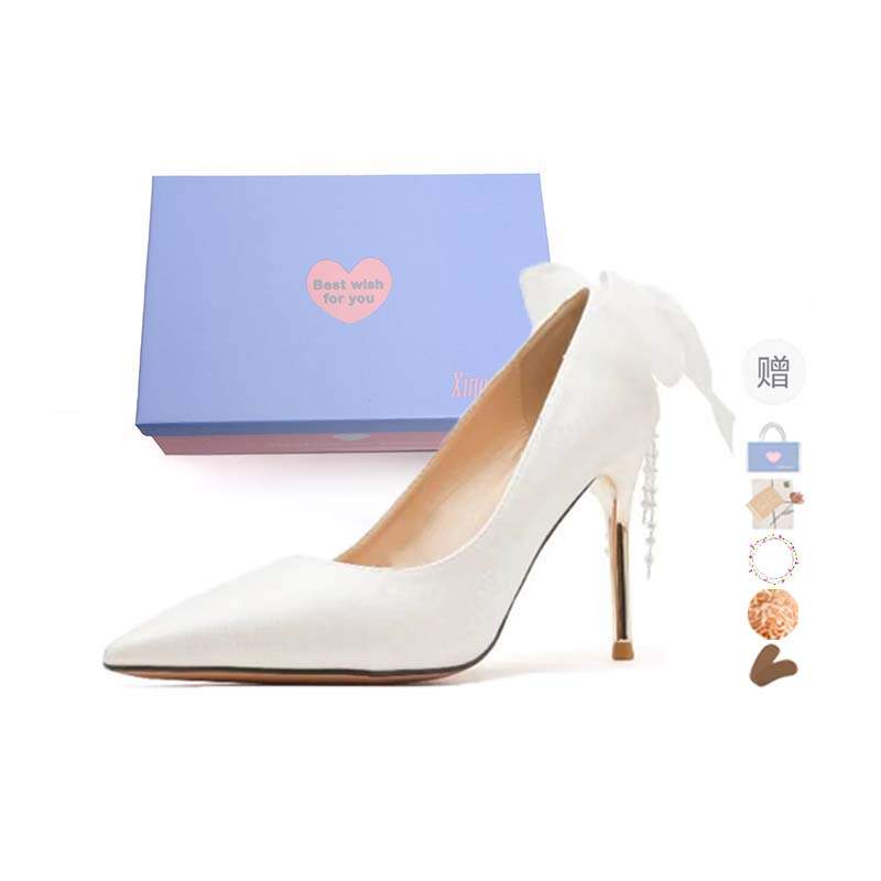 Xingdiman Microfiber Leather Slim Heel High Heels 8cm Women's Gift Box Set