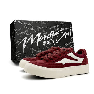 Mengsai Slip Resistant Abrasion Resistant Slip Resistant Abrasion Resistant Low top Skateboard Shoes Men's Burgundy