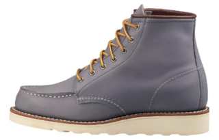Red Wing SHOES Top Grain Cow Leather Crew Combat Boots 3cm Women's Dusty Purple Gray