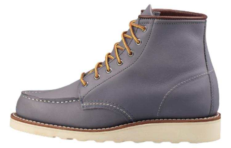 Red Wing SHOES Top Grain Cow Leather Crew Combat Boots 3cm Women's Dusty Purple Gray