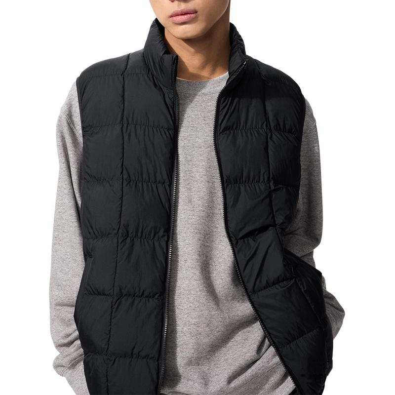 UNIQLO Down Vests Unisex Black Stand Collar Moderate Other