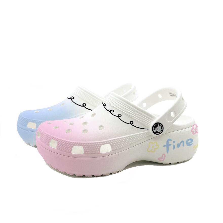 Crocs Crocs Classic Platform Clog EVA Clogs Unisex Blue Pink