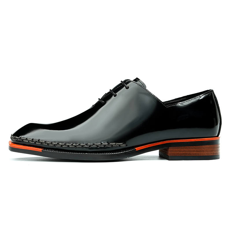 ASTON M.JAZZ Dress Shoes Men's Low Top Black/Polished Brown