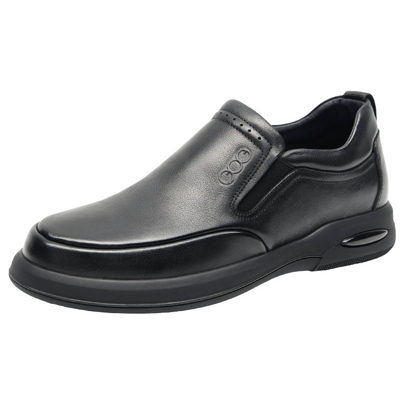 GOG Top Grain Cow Leather Casual Shoes Men's Black