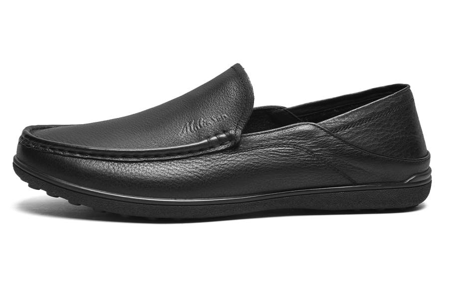 Mulinsen Top Grain Cow Leather Men's Casual Shoes Men's Black