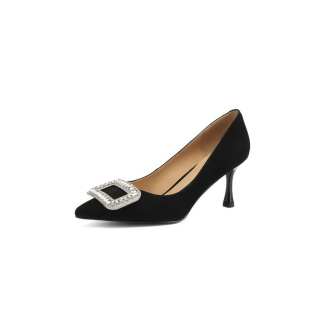 MEWGL Top Grain Cow Leather Slim Heel High Heels Women's