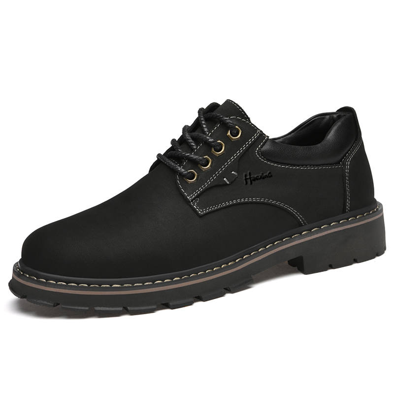 HAOXING Nubuck Casual Shoes Men's Black