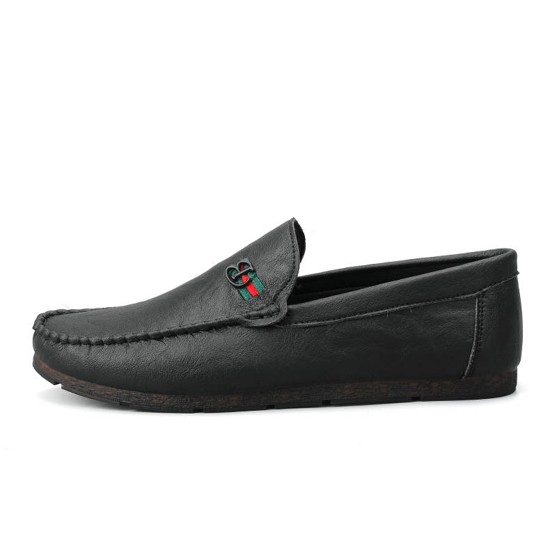 YINGLUNQISHI Cow Split Leather Casual Shoes Men's Black