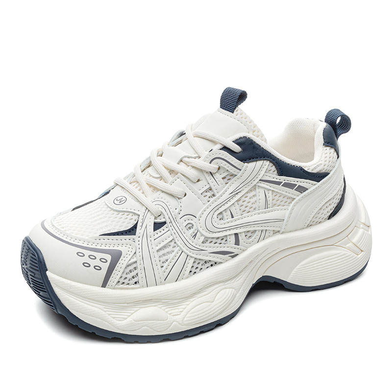 VAEL Abrasion Resistant Breathable Abrasion Resistant Breathable Low top Chunky Sneakers Women's White Blue
